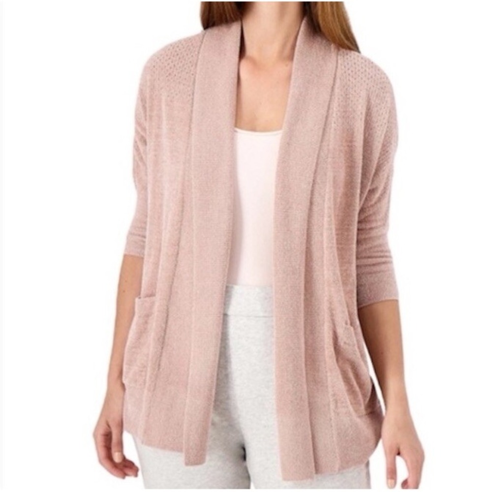 Barefoot Dreams CozyChic Ultra Lite Cardigan Rose Pink BDWCU1900 Womens S/M